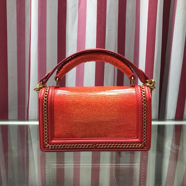 CC original lizard leather boy handbag A94804 red&orange