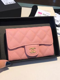 CC grained calfskin classic card holder AP0214 pink