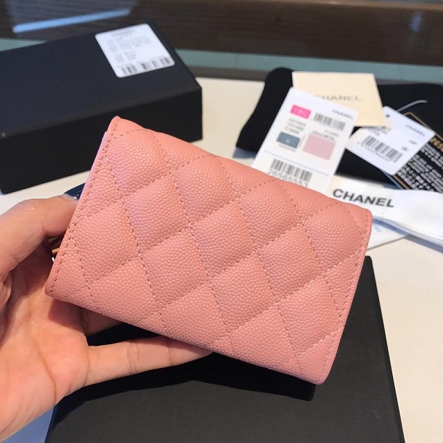 CC grained calfskin classic card holder AP0214 pink