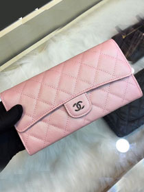 CC grained classic long flap wallet A80758 pink