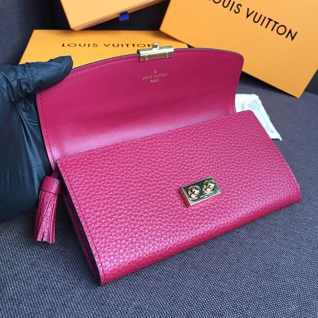 Louis vuitton damier ebene croisette long wallet N60207 burgundy