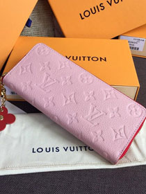 Louis vuitton monogram empreinte clemence wallet M63920 pink