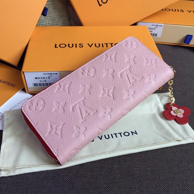 Louis vuitton monogram empreinte clemence wallet M63920 pink