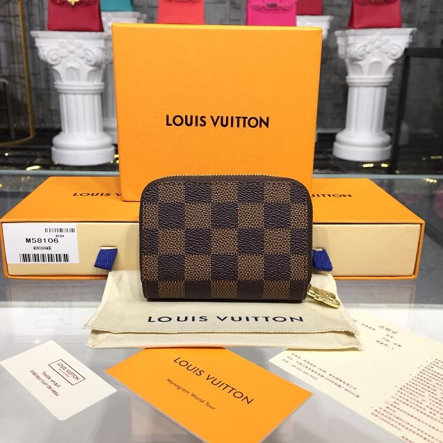 Louis vuitton monogram ebene double zippy wallet N58104