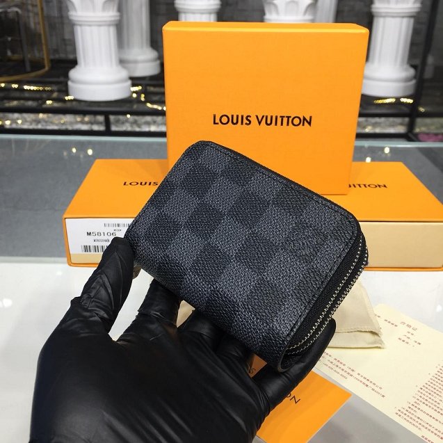 Louis vuitton monogram graphite double zippy wallet N58103