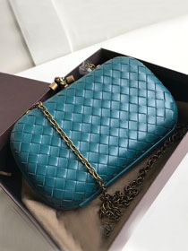 BV original lambskin chain knot clutch 498478 turquoise