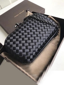 BV original silk chain knot clutch 498478 black