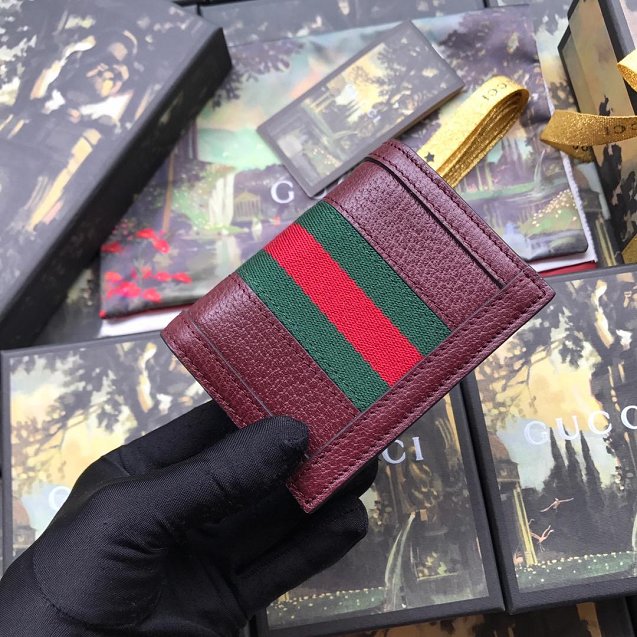 GG calfskin wallet 523155 bordeaux