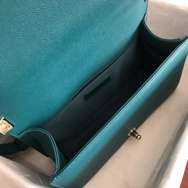 2019 CC original grained calfskin boy handbag A67086-2 turquoise