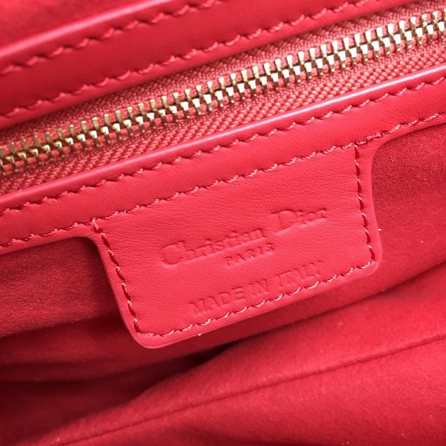 2019 Dior original calfskin ultra-matte saddle bag M0446 red