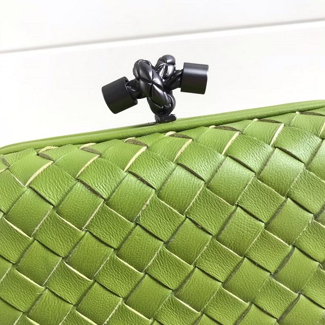 BV original lambskin knot clutch 113085 bright green