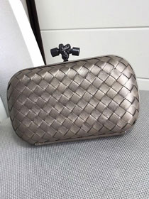 BV original lambskin knot clutch 113085 grey