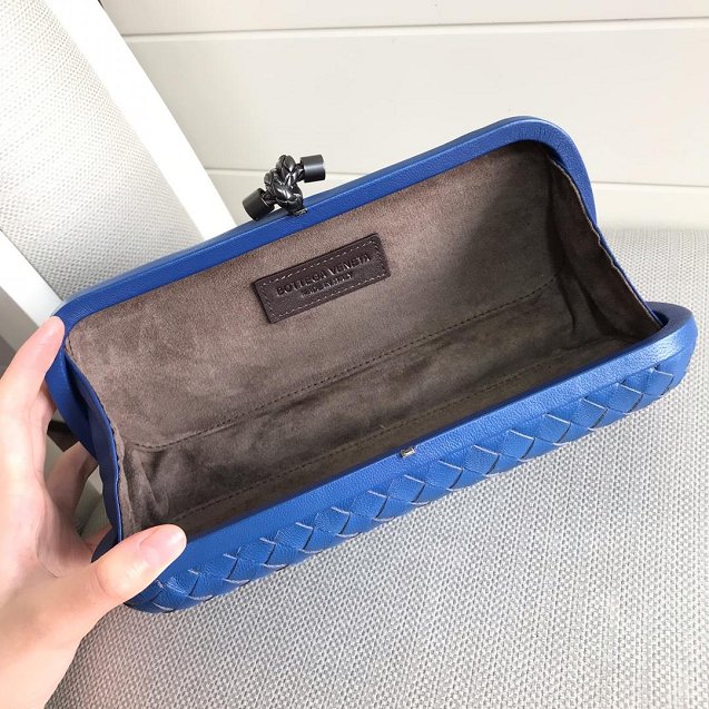 BV original lambskin large stretch knot clutch 202031 blue