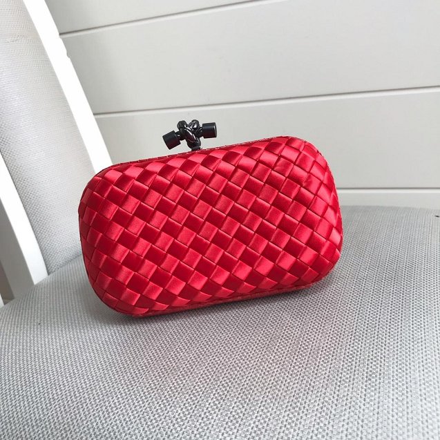 BV original silk knot clutch 113085 red