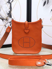 Hermes original togo leather mini evelyne tpm 17 shoulder bag E17 orange