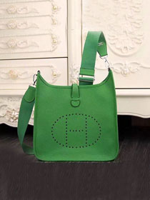 Hermes original togo leather mini evelyne tpm 17 shoulder bag E17 green