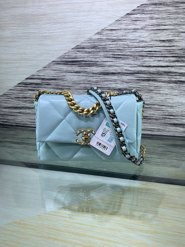 2020 CC original lambskin 19 flap bag AS1160 sky blue