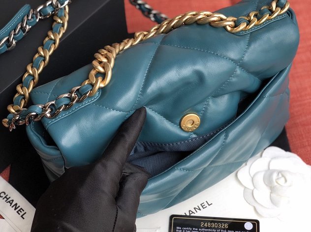 2020 CC original lambskin 19 flap bag AS1160 turquoise