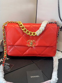 2020 CC original lambskin 19 large flap bag AS1161 red