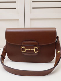 2021 GG original calfskin 1955 horsebit shoulder bag 602204 brown