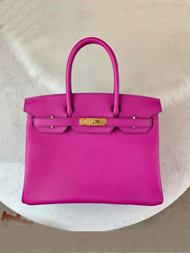 Hermes original epsom leather birkin 30 bag H30-3 bright purple