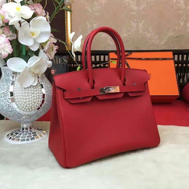 Hermes original epsom leather birkin 35 bag H35-3 red