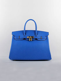 Hermes original togo leather birkin 25 bag H25-1 royal blue	