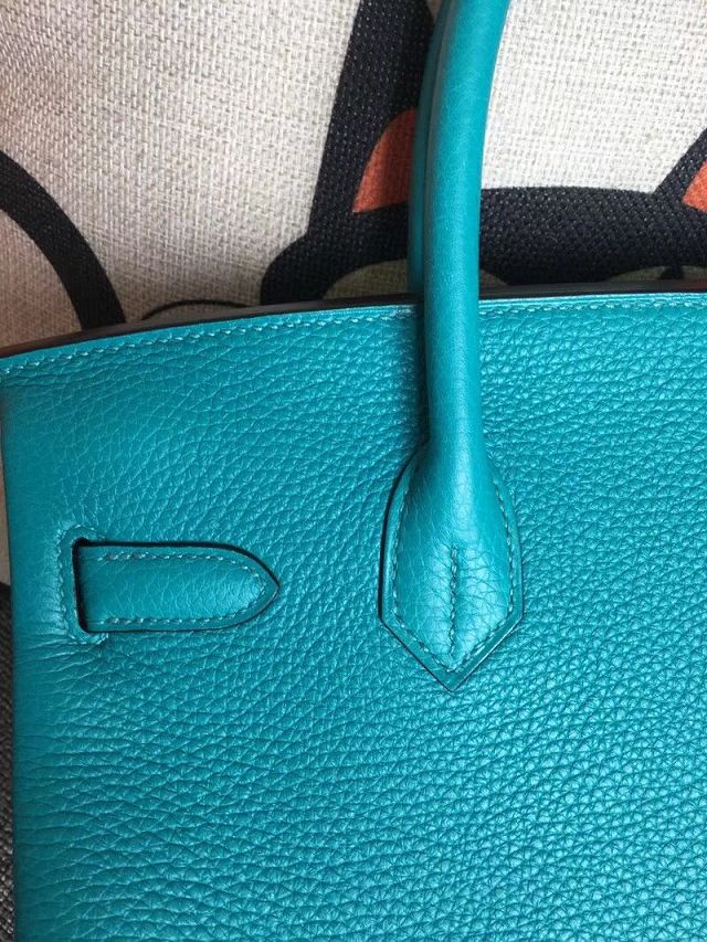 Hermes original togo leather birkin 35 bag H35-1 bright blue