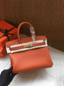 Hermes soft calf leather birkin 25 bag H25-5 orange