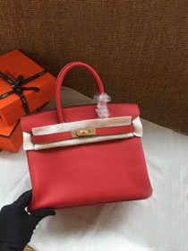 Hermes soft calf leather birkin 25 bag H25-5 red