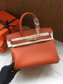 Hermes soft calf leather birkin 30 bag H30-5 orange