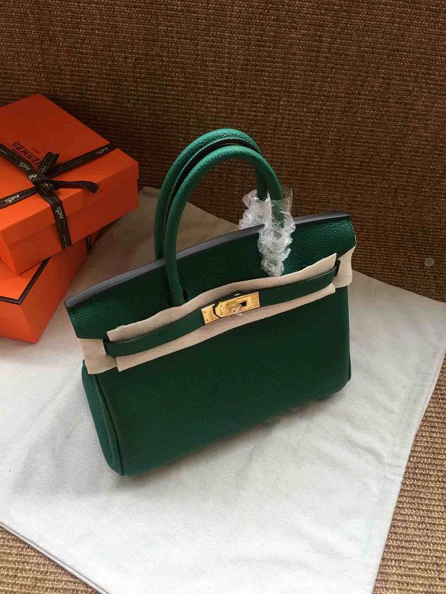 Hermes soft calf leather birkin 25 bag H25-5 green	