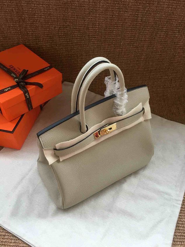 Hermes soft calf leather birkin 25 bag H25-5 light grey