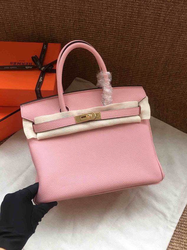 Hermes soft calf leather birkin 35 bag H35-5 pink