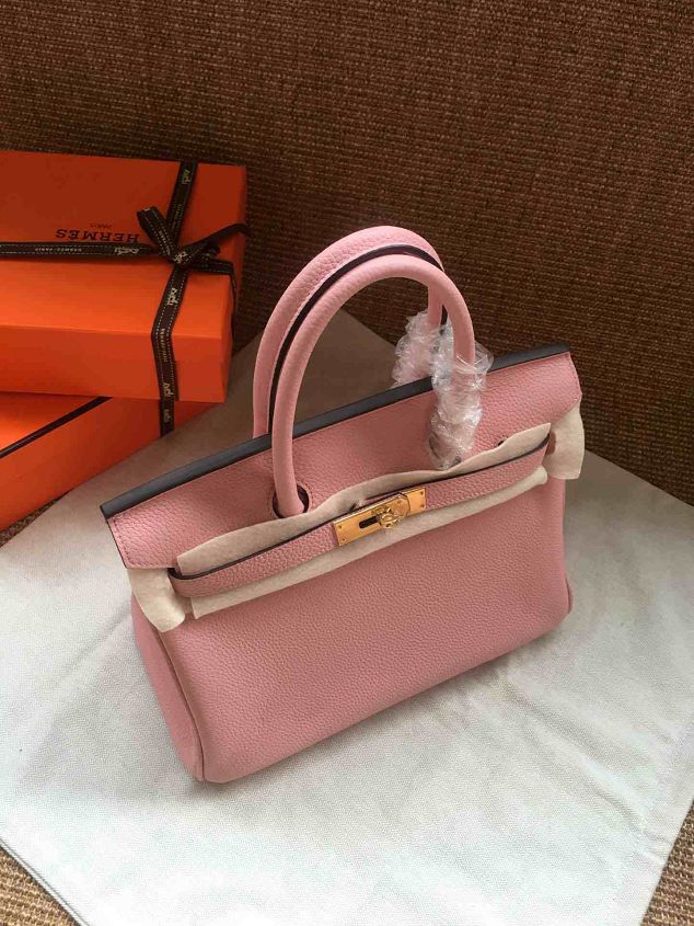 Hermes soft calf leather birkin 25 bag H25-5 pink