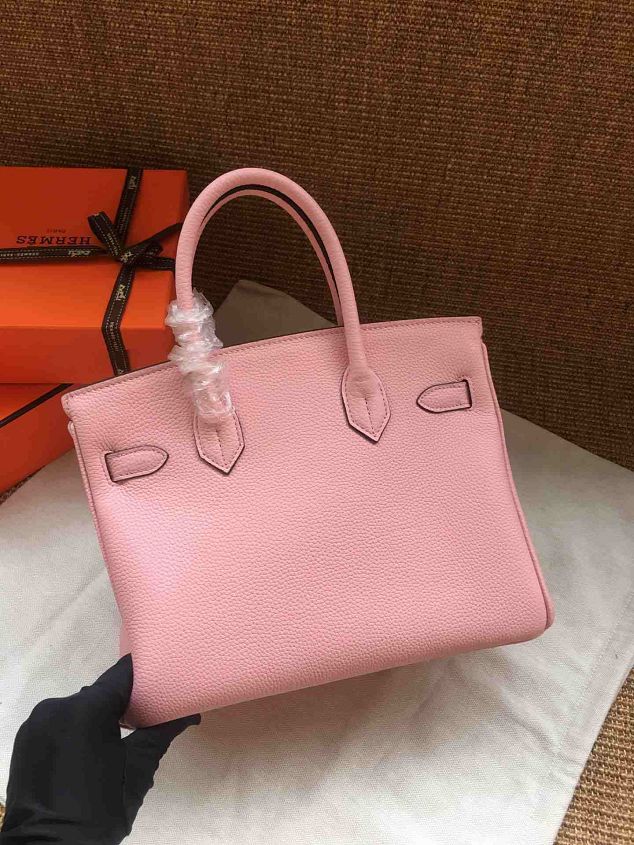 Hermes soft calf leather birkin 25 bag H25-5 pink