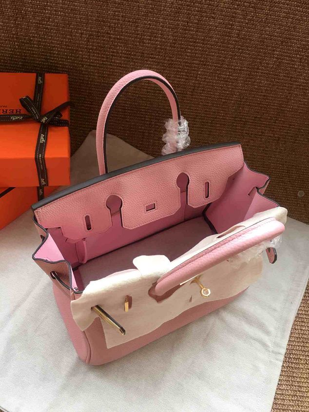 Hermes soft calf leather birkin 35 bag H35-5 pink