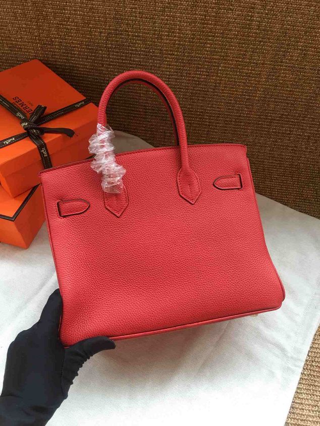 Hermes soft calf leather birkin 25 bag H25-5 red