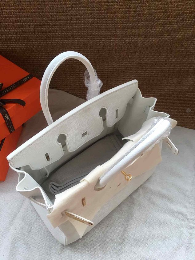 Hermes soft calf leather birkin 30 bag H30-5 white