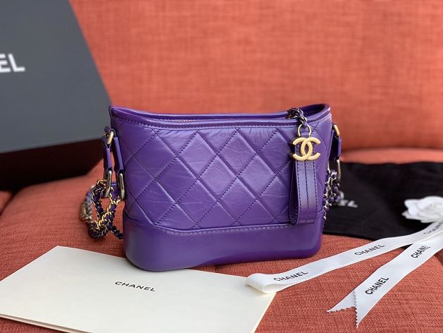 2020 CC original calfskin gabrielle small hobo bag A91810 purple