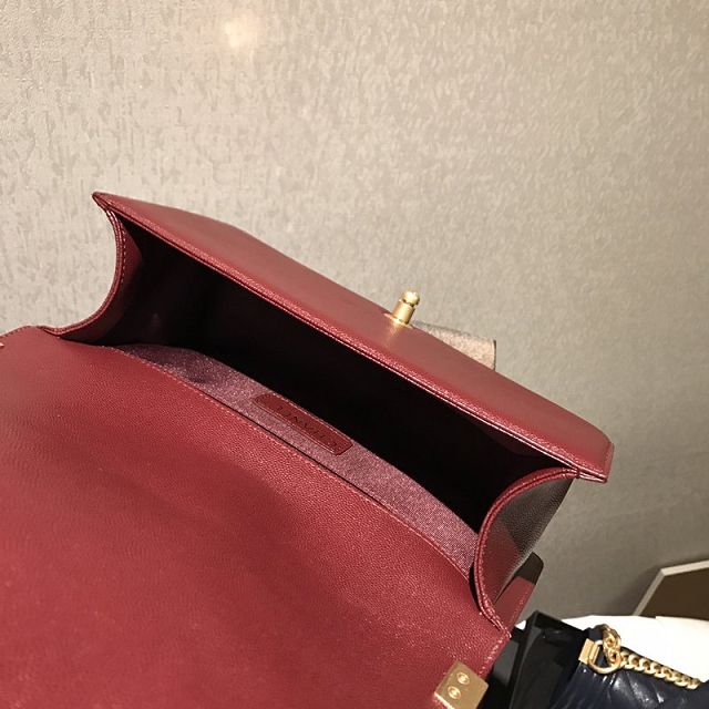 2020 CC original grained calfskin boy handbag A67086-2 bordeaux