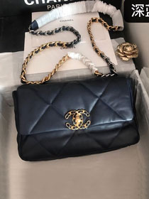 2020 CC original lambskin 19 flap bag AS1160 navy blue