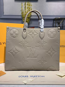 2021 louis vuitton original calfskin onthego tote bag gm M44571 grey