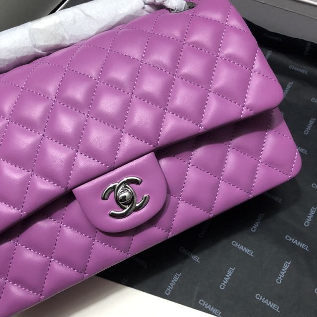 CC original lambskin medium flap bag A01112 purple