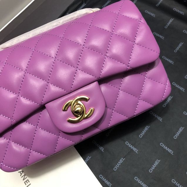 CC original lambskin mini flap bag A69900 purple