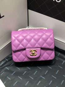 CC original lambskin super mini flap bag A35200 purple