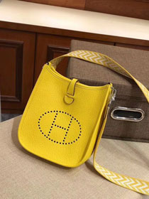 Hermes original togo leather mini evelyne tpm 17 shoulder bag E17 yellow