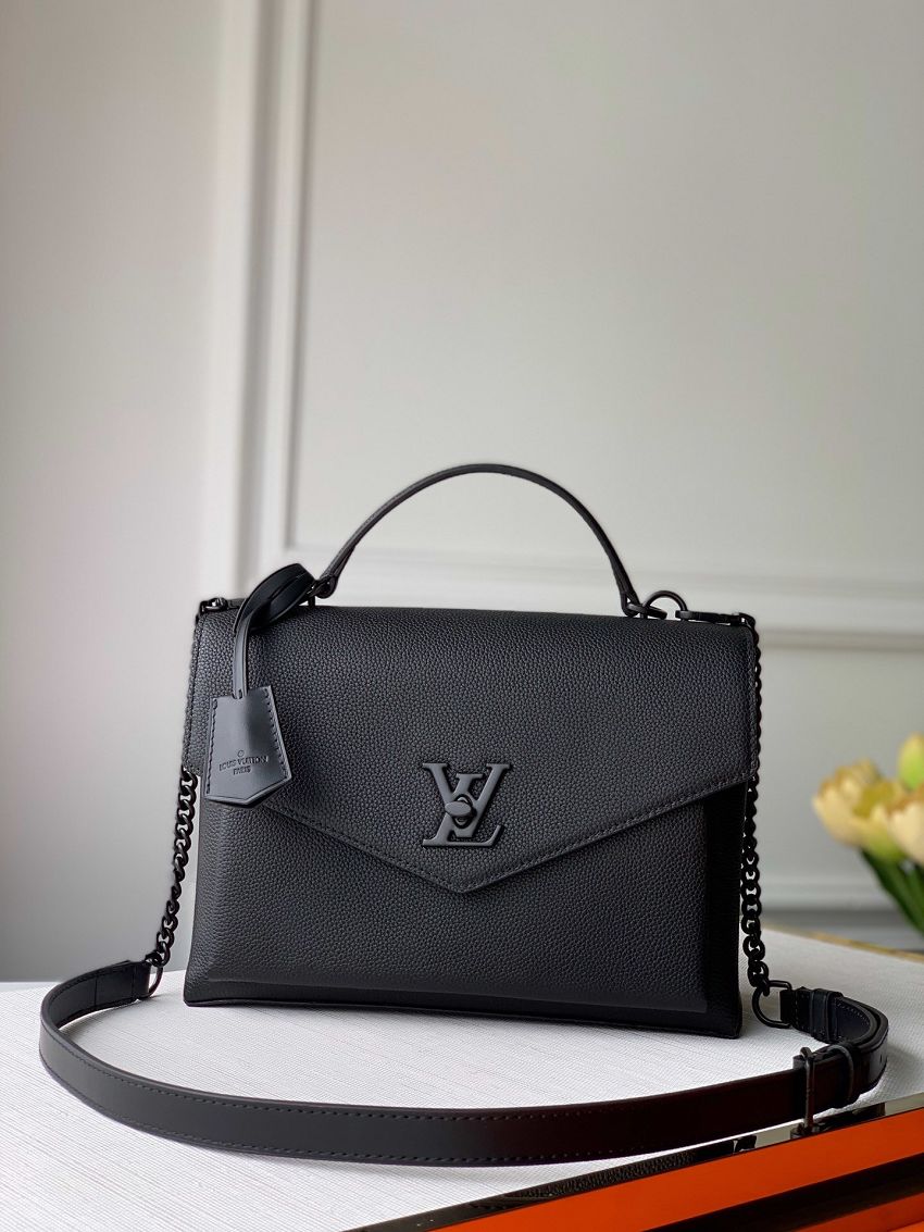 louis vuitton original calfskin mylockme bag M54849 black