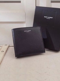 YSL original grained calfskin wallet 396307 black