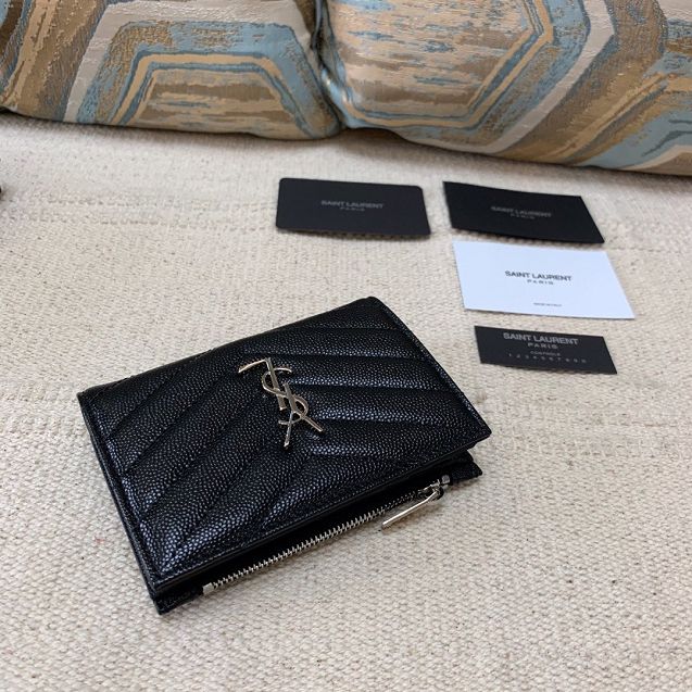 YSL original grained calfskin wallet 575974 black